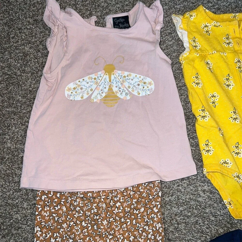 Girls 24M Clothing Bundle 6pc Carter's Cat & Jack Tops Dresses Leggings